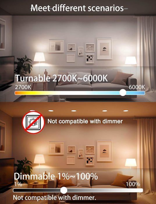 Bombilla inteligente Alexa de 12 W E27, bombilla LED inteligente, compatible con Alexa (se requieren dispositivos Echo), control por voz de 2700 K a 6000 K.