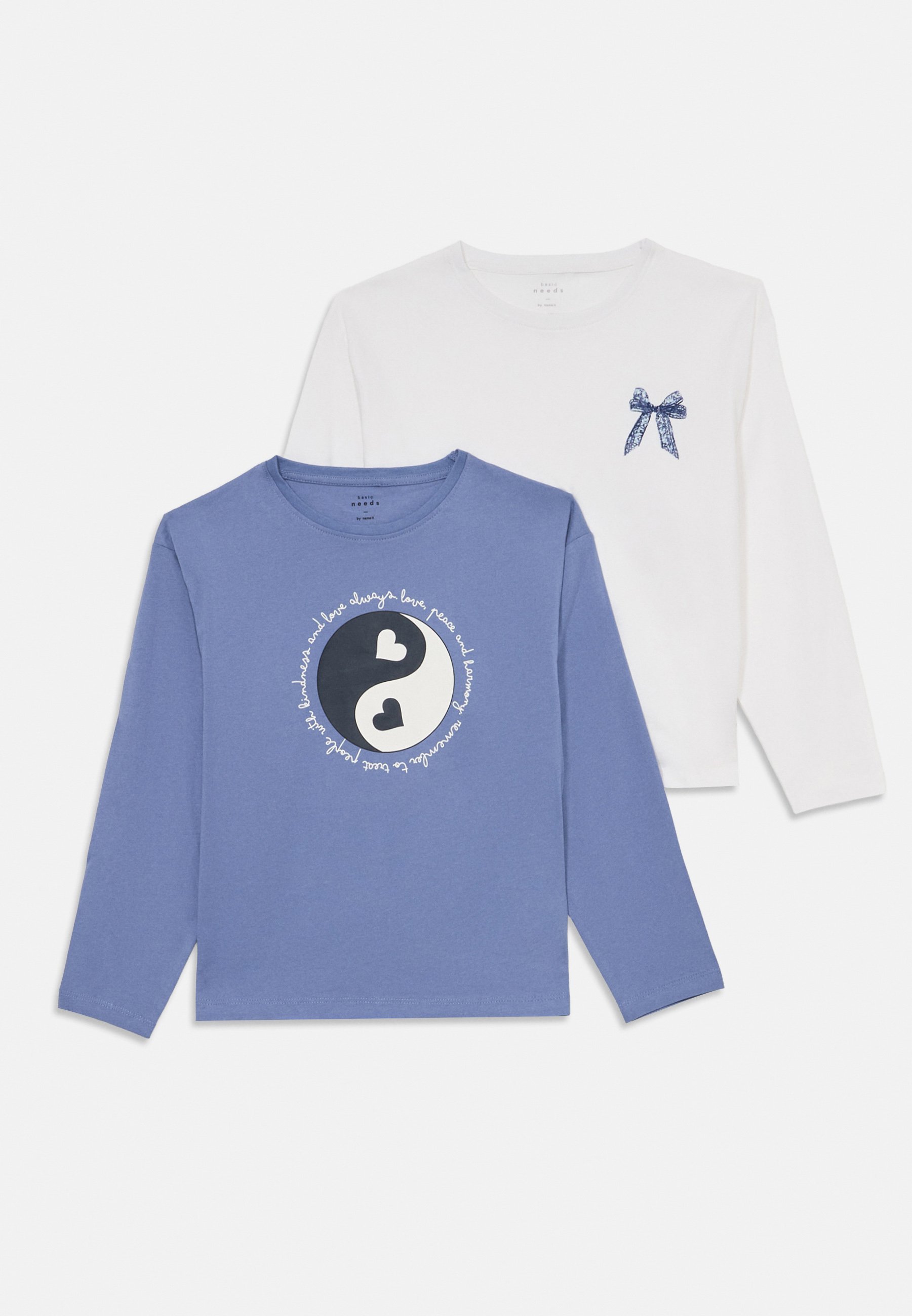 Chiamalo NKFVEEN 2 PACK - Maglia a maniche lunghe - blu ghiaccio/bianco brillante