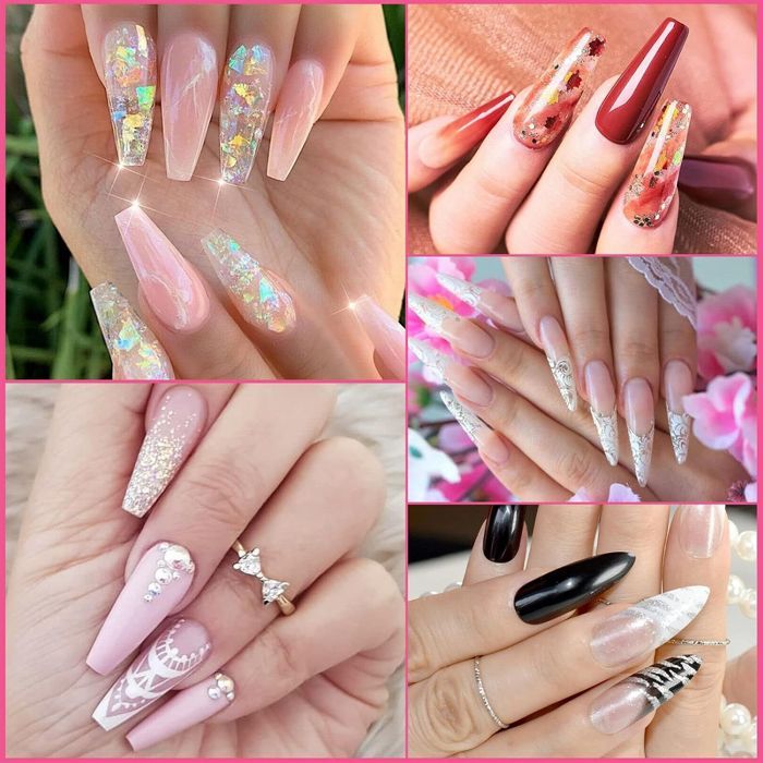 Set manucure-pedicure  - ATELIX -  Nail Art Clip 3,6 x 3,6 x 3 cm 10 pièces Pour fixer les extensions d'ongles Outil de création nai