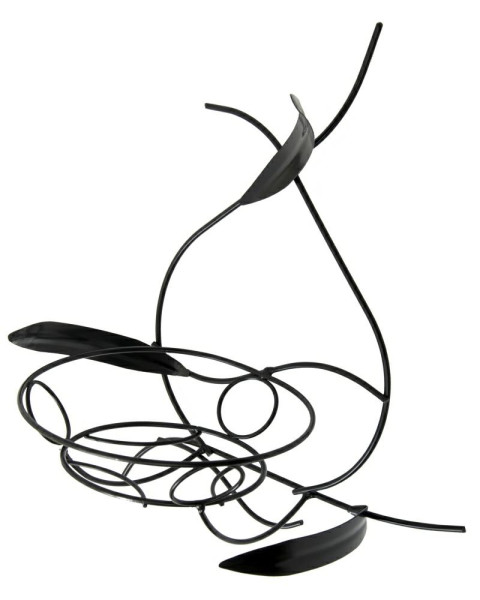 Czarny kwietnik ścienny metalowy Adel pojedynczy 46 cm