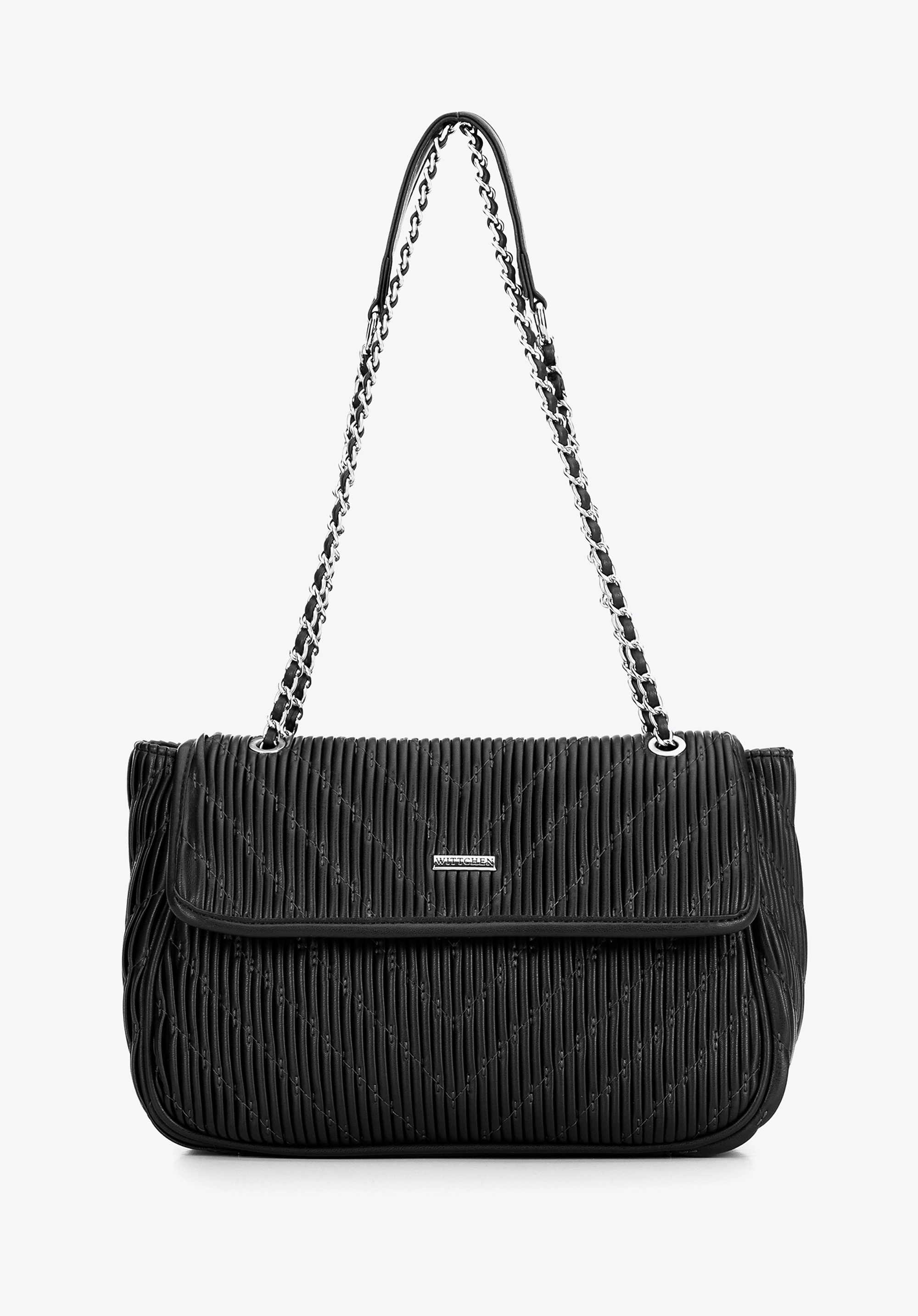 Crossbody z ekoskóry na łańcuszku czarna