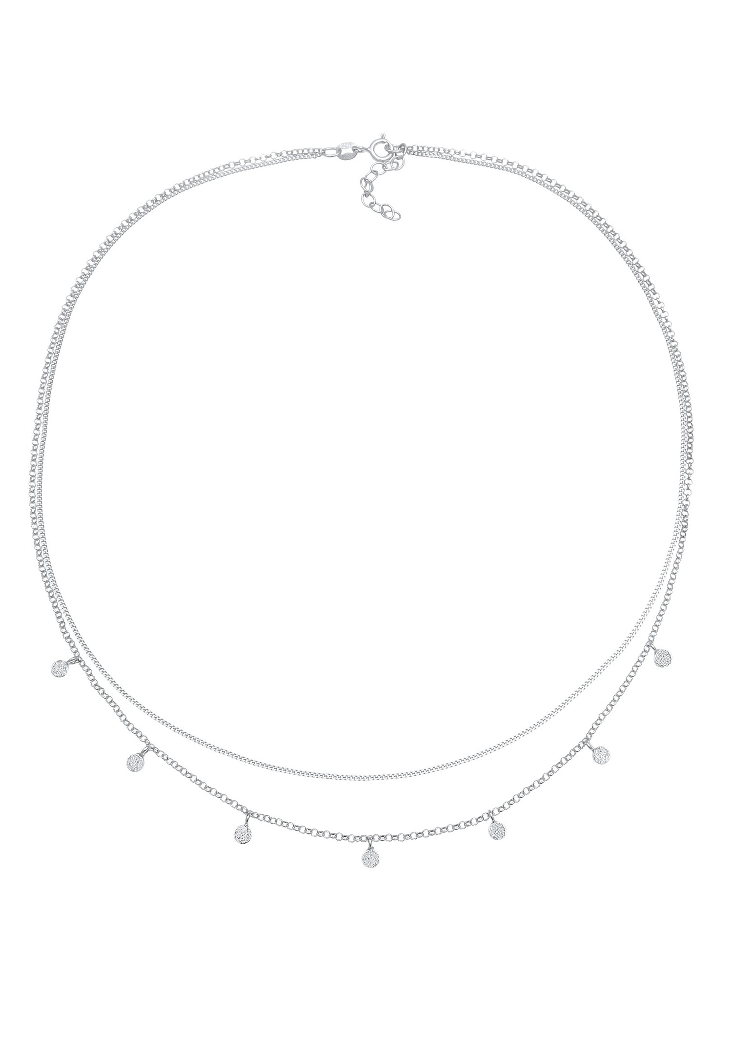 Elli Femmes Couches Plaquette Pendentif Martelé Tendance Blogueur en Argent Sterling 925