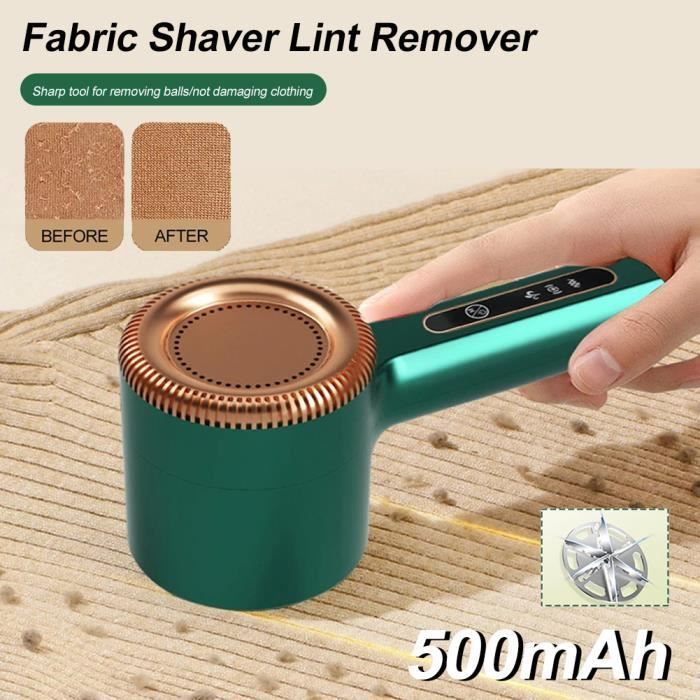 Rasoir anti-bouloche - MOOHOP - Électrique - 3 réglages d'intensité - Léger et portable - Vert/Blanc