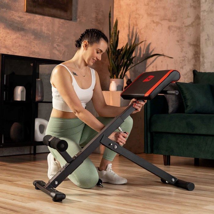 Hop-Sport HS-1016 Hyperextension vatsalihasharjoittelupenkki, roomalainen penkki kotikäyttöön säädettävällä kaltevuudella
