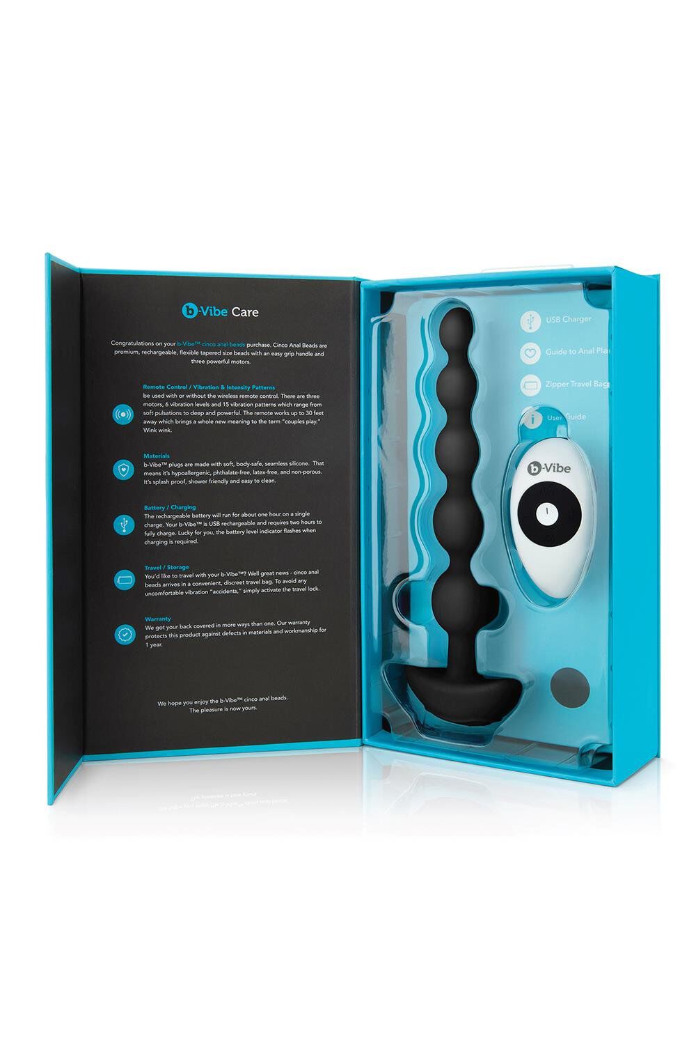 B-Vibe Cinco Analperlen Schwarz