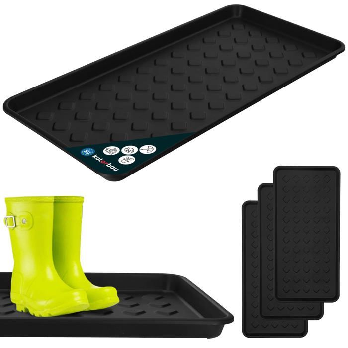 KOTARBAU Tapis égouttoir à chaussures étroit pour armoires de couloir Noir 71,6 x 34,8 cm Lot de 3 |