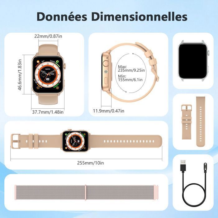 Blackview dames smartwatch, fitness tracker, activiteitstracker voor Android, iOS, Samsung, Xiaomi, iPhone