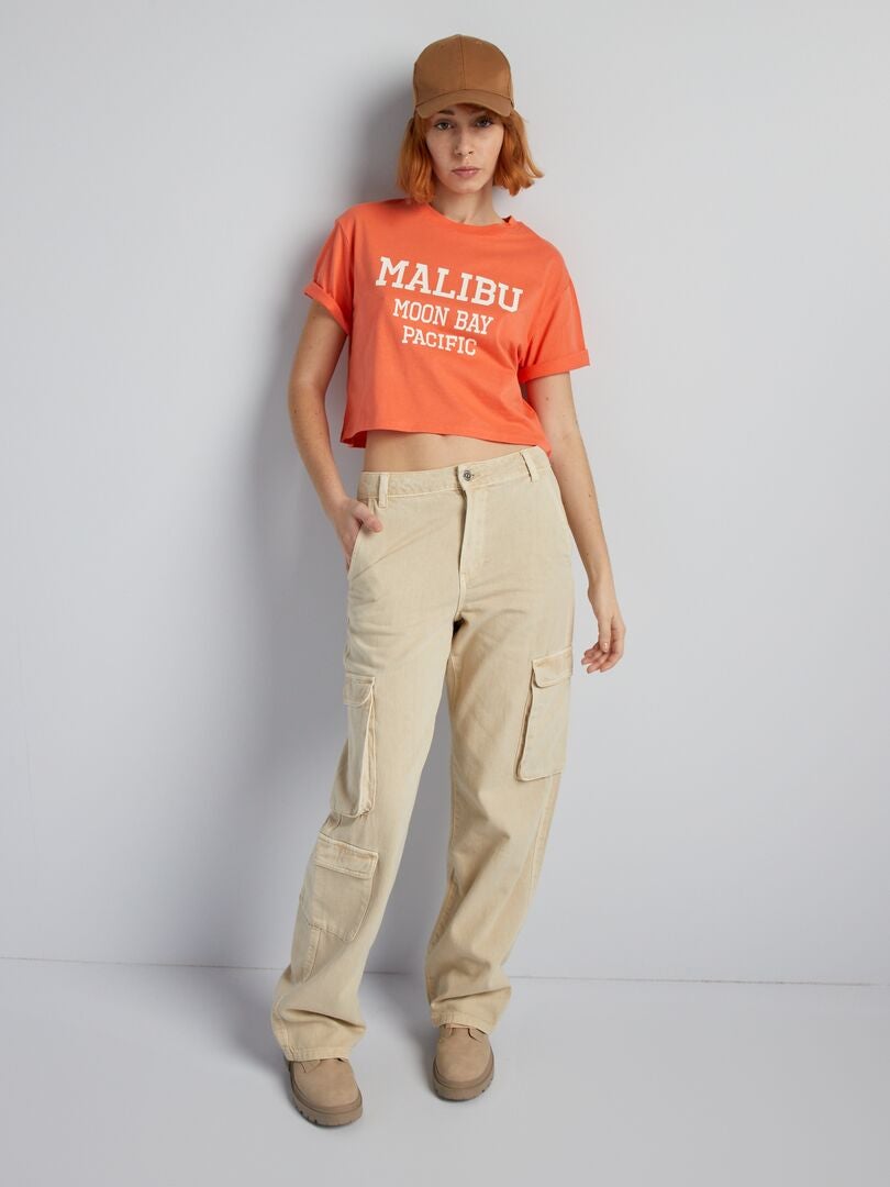 Top cropped de malha - ROSA