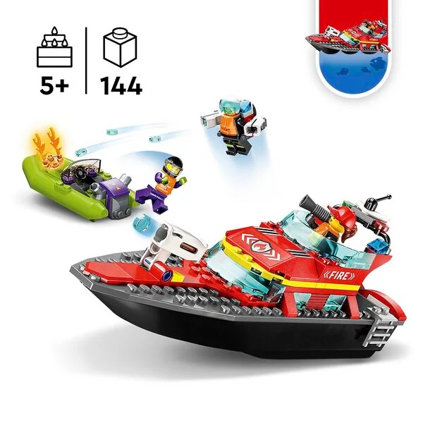 LEGO City 60373 Vatrogasni spasilački brod<br>8 cm x 23 cm x 7 cm
