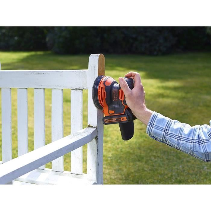 Ponceuse excentrique sans fil - BLACK+DECKER - BDCROS18N-XJ - 18V - 125mm - avec 3 abrasifs - sans batterie