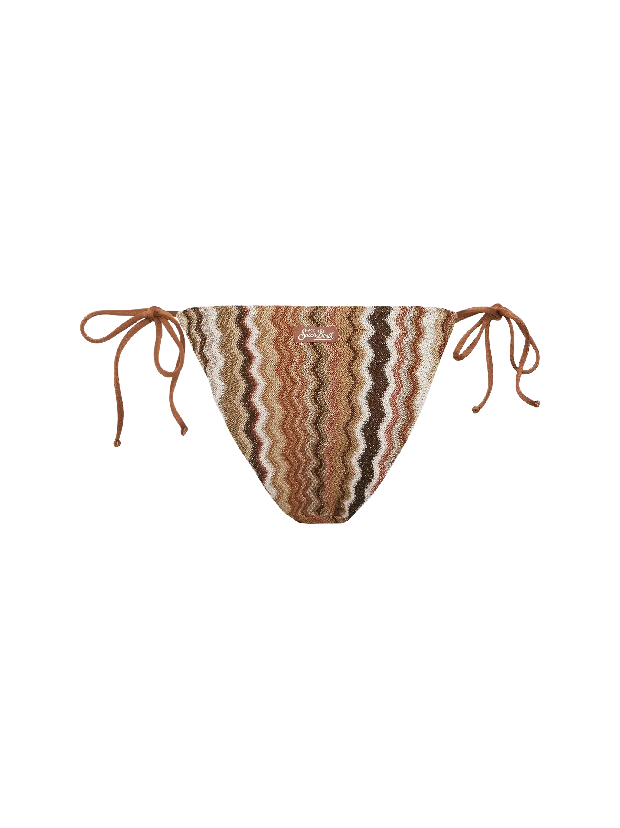 Bañador tipo slip clásico de punto raschel de Virgo con estampado ondulado.