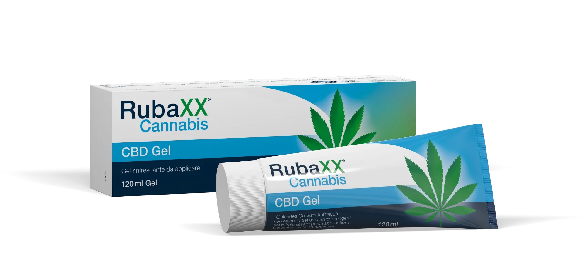 Gel de CBD de cannabis Rubaxx de 120 ml para el tratamiento de los músculos cansados.