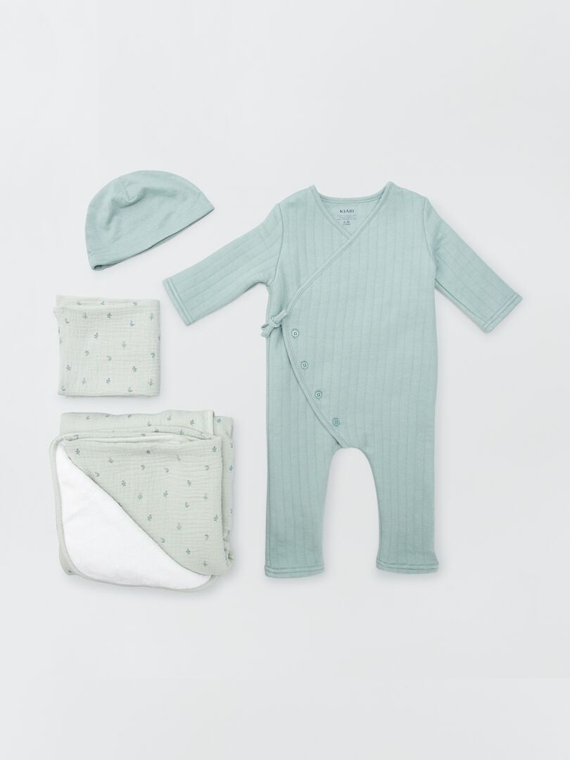 Caja de bienvenida para bebé de 4 piezas - Unisex - VERDE