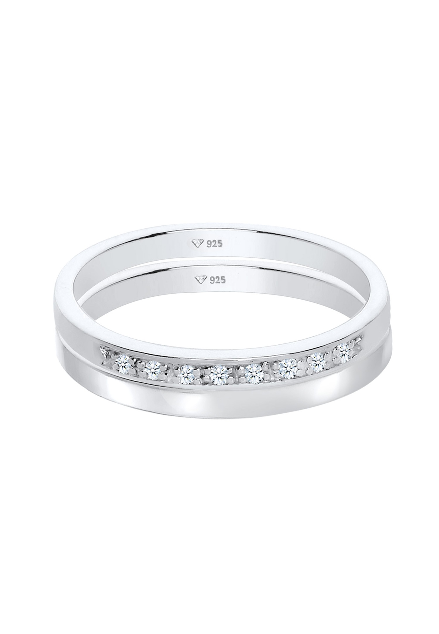Elli DIAMONDS Bague pour dames sertie de diamants (0,08 ct.) en argent sterling 925