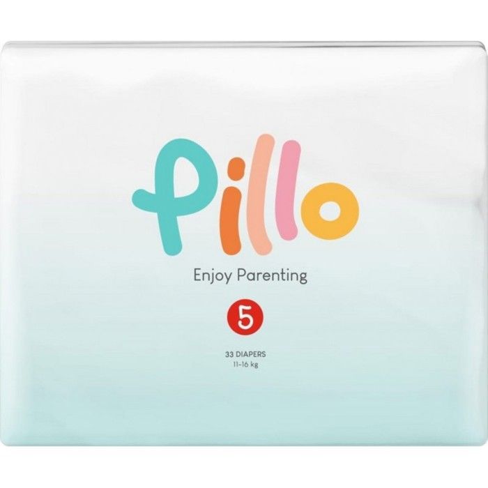 Pillo Windeln Größe 5 – Packung mit 132 Windeln, 4 Packungen à 33 Babywindeln Größe 5 – Junior (11–16 kg) – Babywindeln