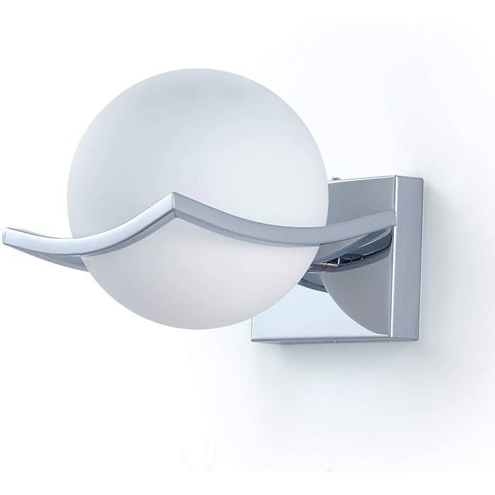 Lámpara de pared industrial DELIPOP E27 para interiores con pantalla de bola de cristal blanco lechoso para sala de estar y dormitorio.