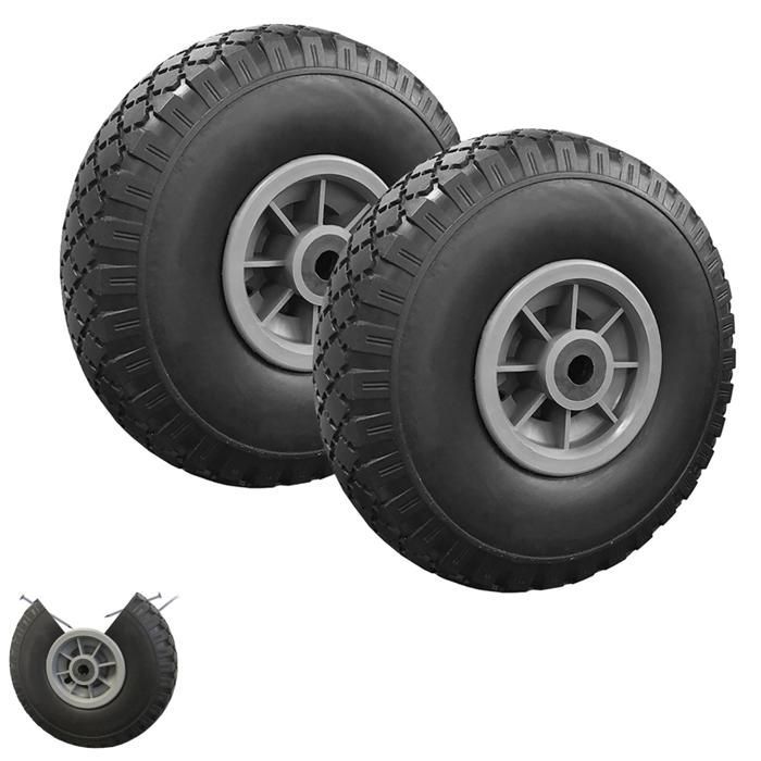 IDMARKET Set van 2 lekbestendige wielen van 250 mm voor steekwagen/kar met een asboring van 16 mm