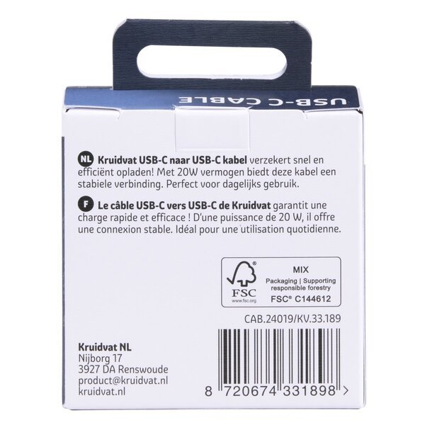Kruidvat 20W USB-C kábel na USB-C