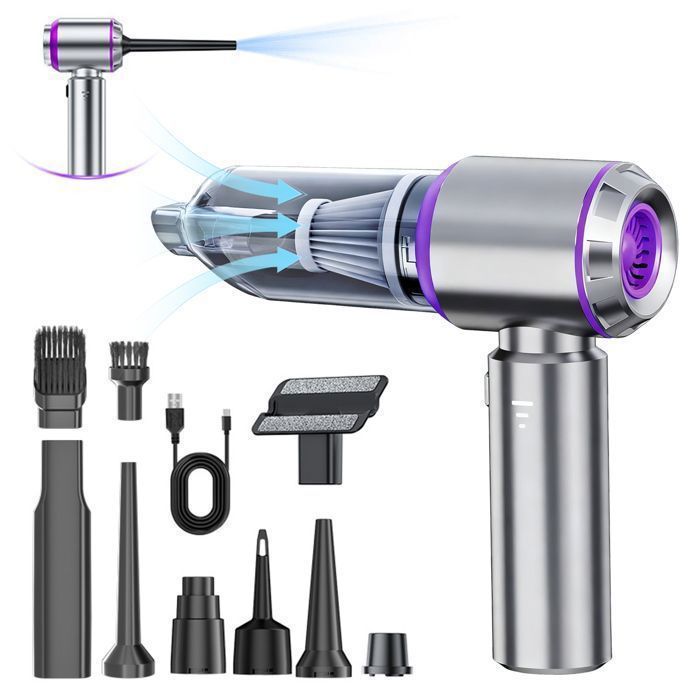 Powerful 16000Pa Handheld Vacuum Cleaner - Portable Cordless Car Vacuum with Blower Function, 6000mAh Battery for Car, Sofa, Home