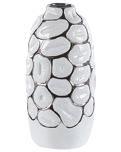 Wazon dekoracyjny ceramiczny glamour 34 cm biały