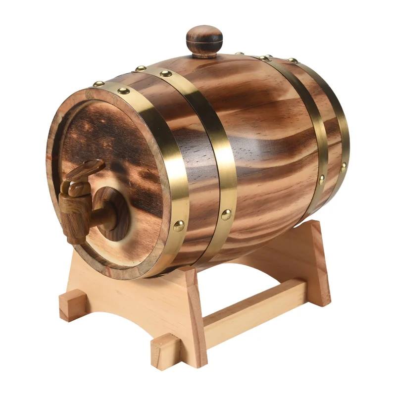 AK25 - Barile in rovere, 1,5 L / 3 L - Barile in rovere con rivestimento interno in alluminio per conservare whisky, birra, vino, bourbon e brandy.