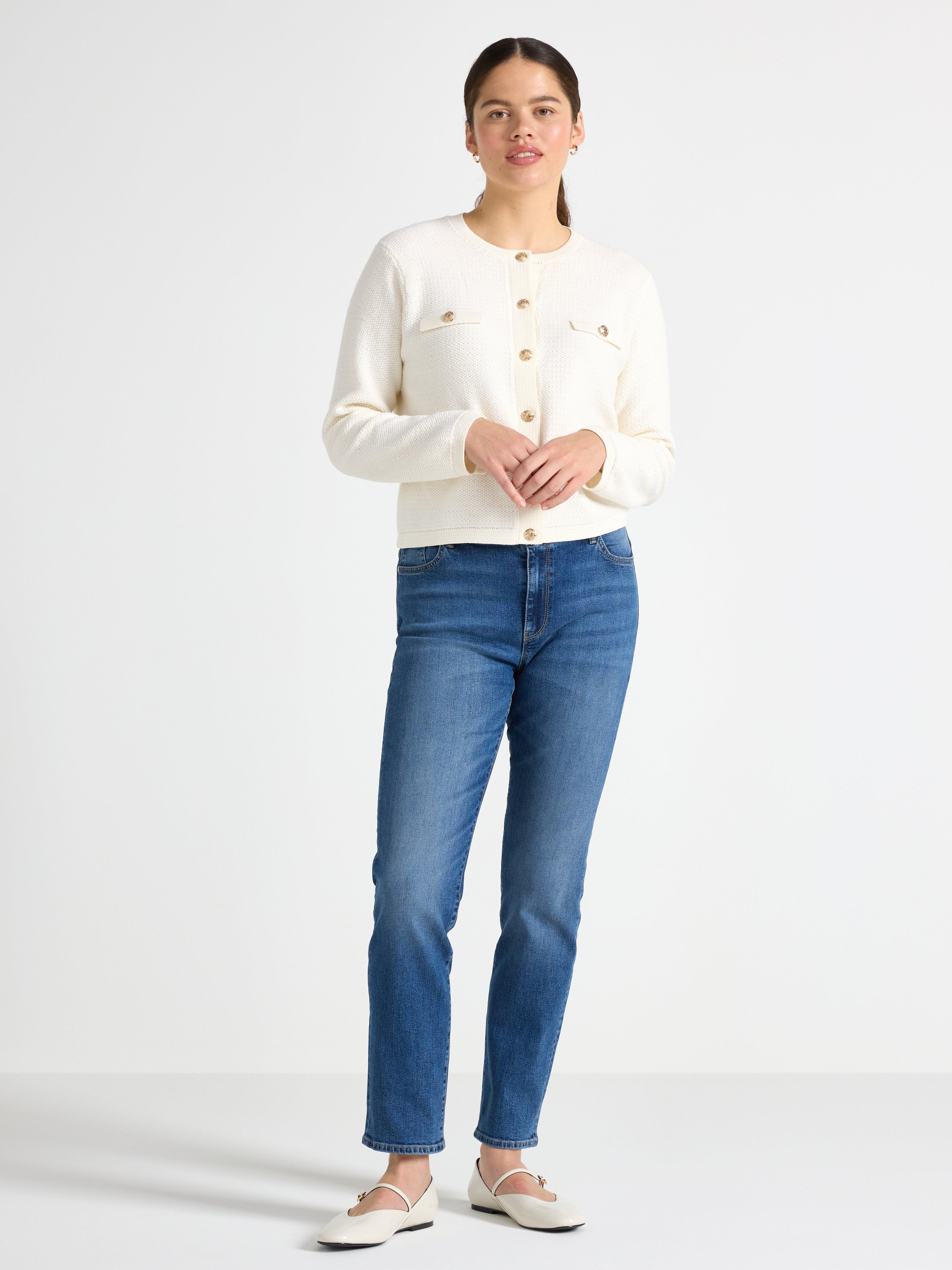 Stickad cardigan Light Dusty White