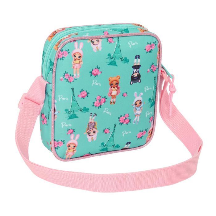 Kinderschoudertas - Safta - Nanana Bunny - 16x4x18 cm - Turquoise/Roze - Polyester - Rits
