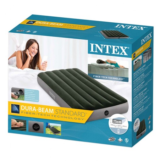 Matelas gonflable Intex une place avec pompe et technologie Fiber-tech