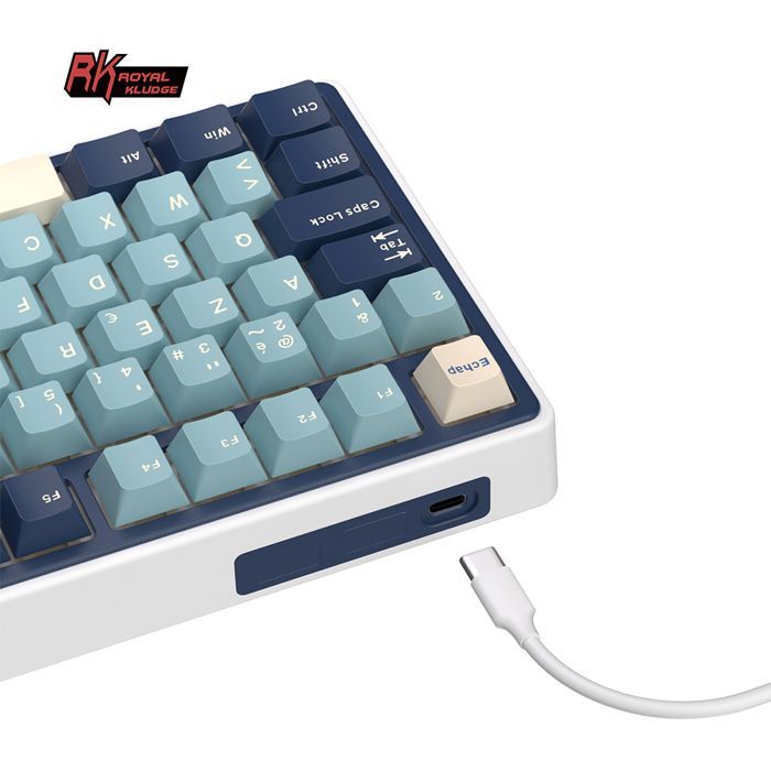 RK ROYAL KLUDGE -mekaaninen pelinäppäimistö/TKL 75 % Hot Swap QMK/Via/PBT-näppäinhatut/K-hopeakytkin/ranskalainen AZERTY-pelinäppäimistö