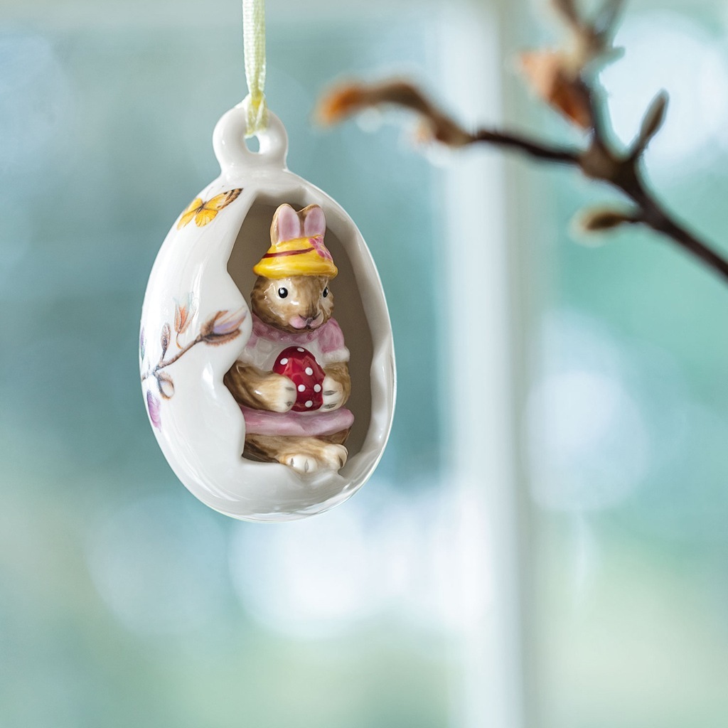 Villeroy & Boch Deko-Ei-Ornament Anna, Blumen rosa Bunny Tales — 1 Stück