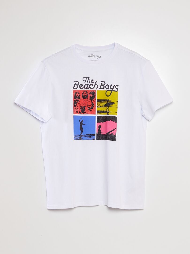 T-shirt met 'The Beach Boys'-print - wit
