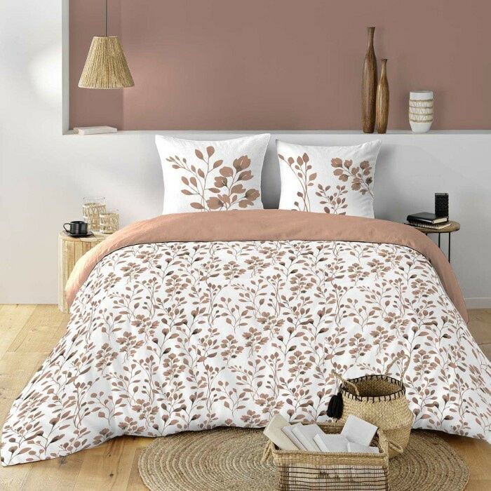 Funda nórdica MAIWEN 200x200 100% algodón 57 hilos Mocha + 2 fundas de almohada 63x63