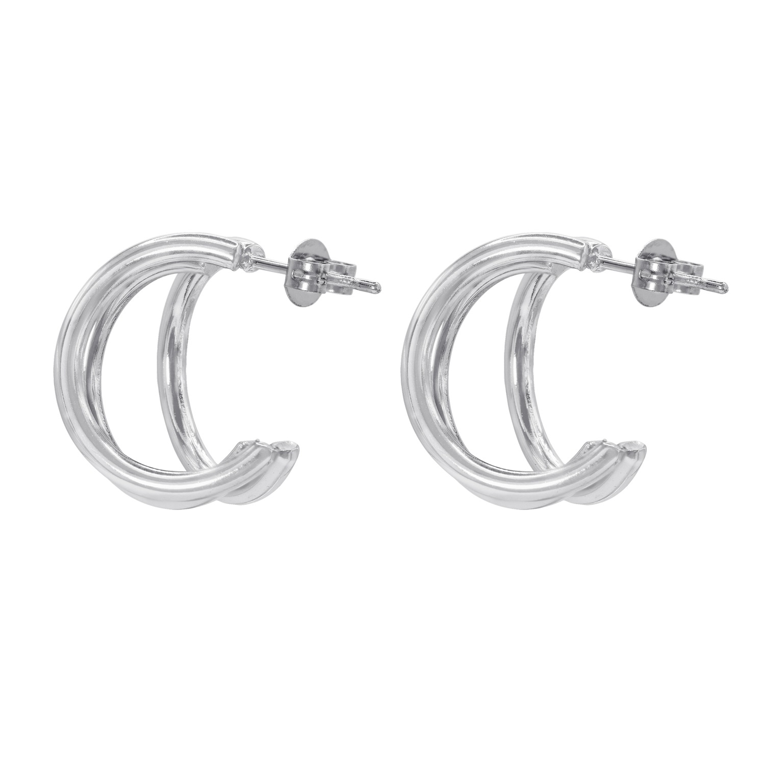 Heideman Boucles d'oreille Ovidi couleur argentée polie