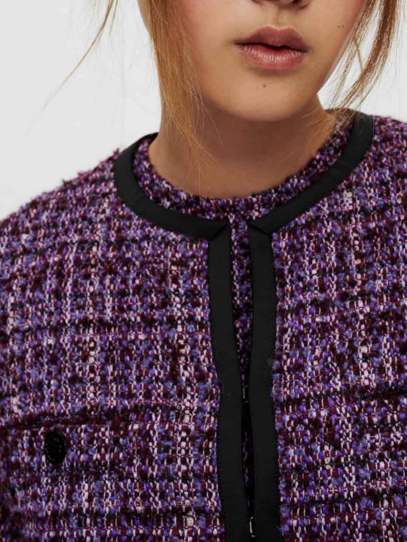 Jachetă matlasată violetă din tweed - Violet