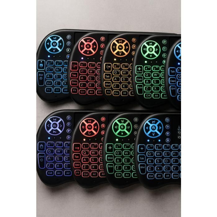 ELECTRONICFIX Rii Mini Control remoto i8 Teclado retroiluminado AZERTY Panel táctil Smart TV, PC