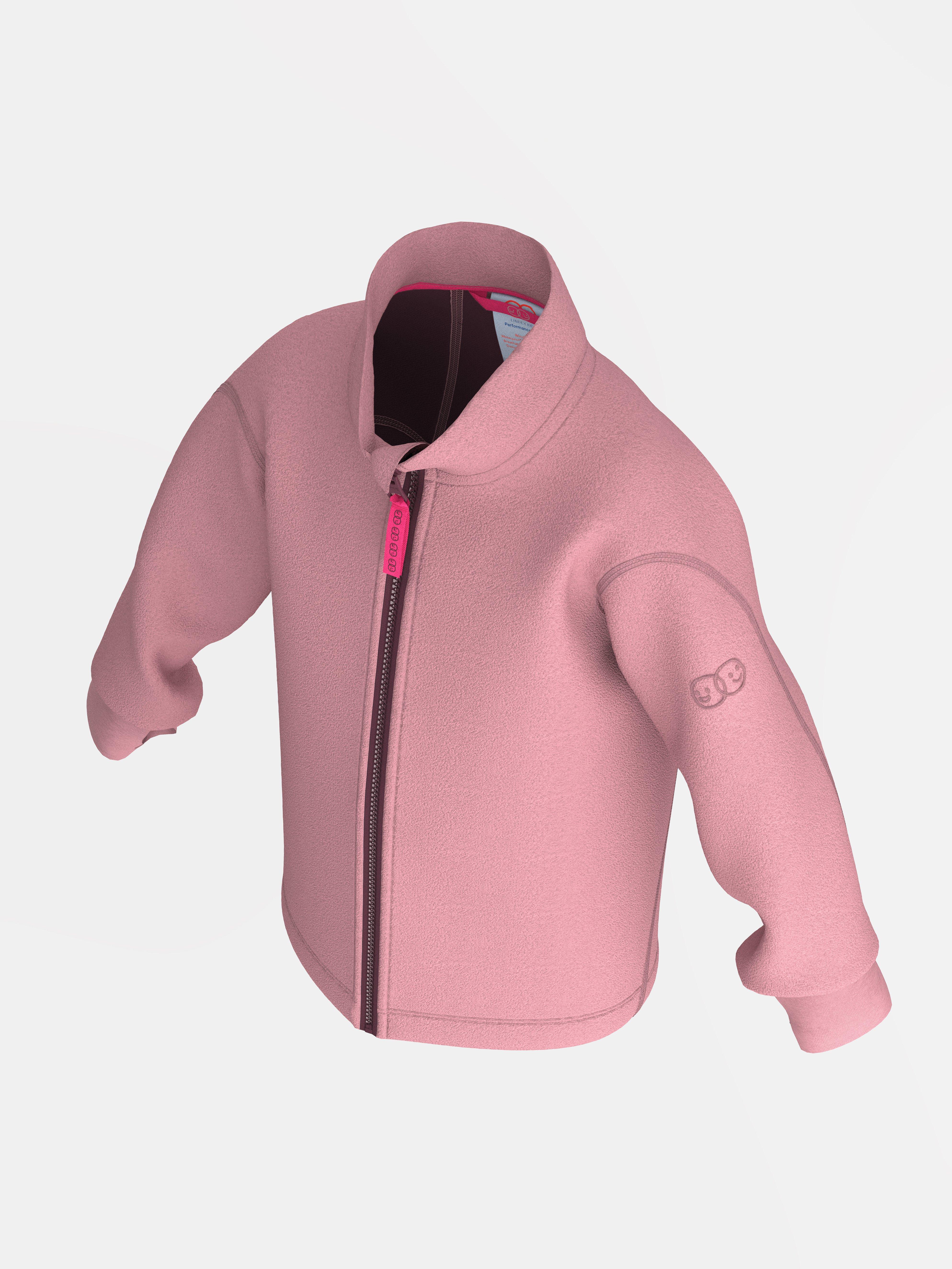 Vattentät vindfleecejacka – Kids Performance Wear Dusty Pink