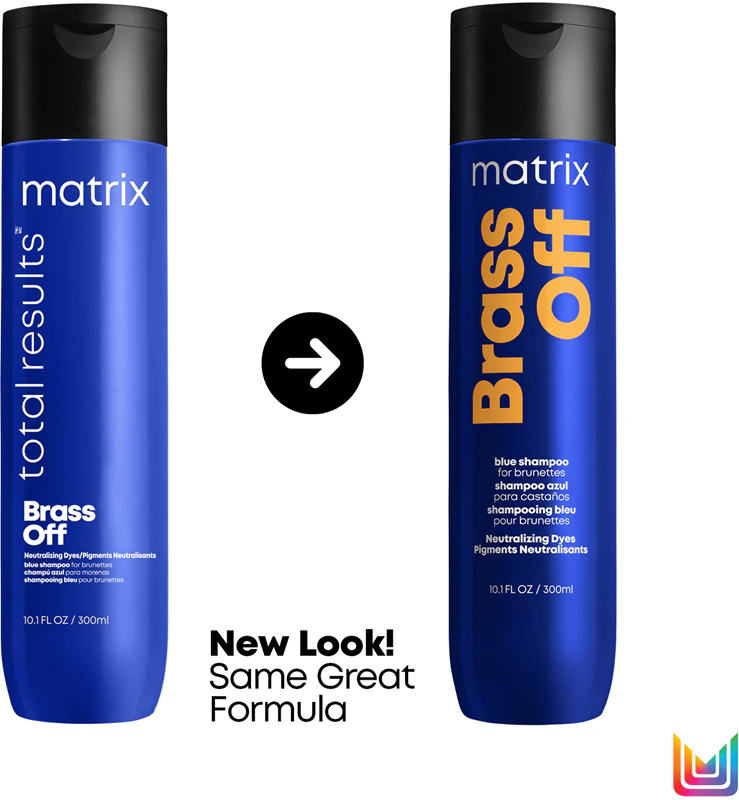 Shampoo Matrix Brass Off neutraliza tons avermelhados.