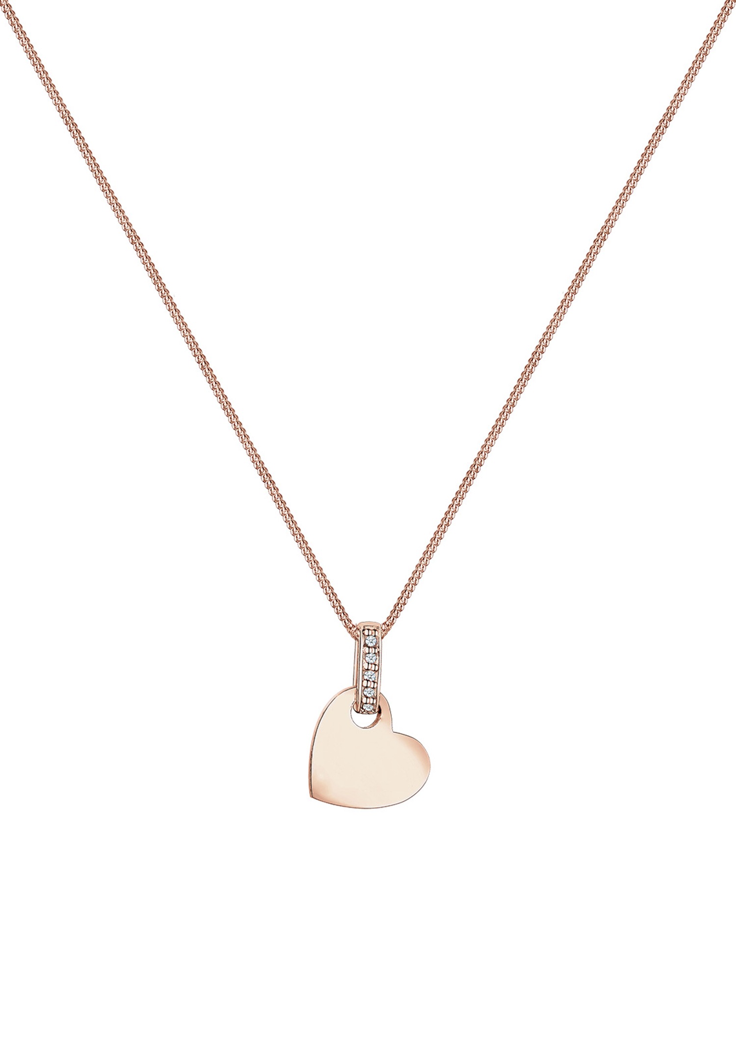Elli DIAMONDS Femme Pendentif Coeur Classique avec Diamant (0,05 ct.) en Argent Sterling 925