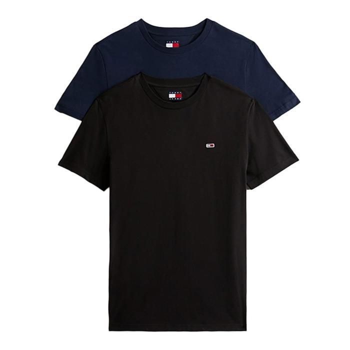 Set van 2 Tommy Hilfiger heren T-shirts in zwart/marineblauw DM0DM20687