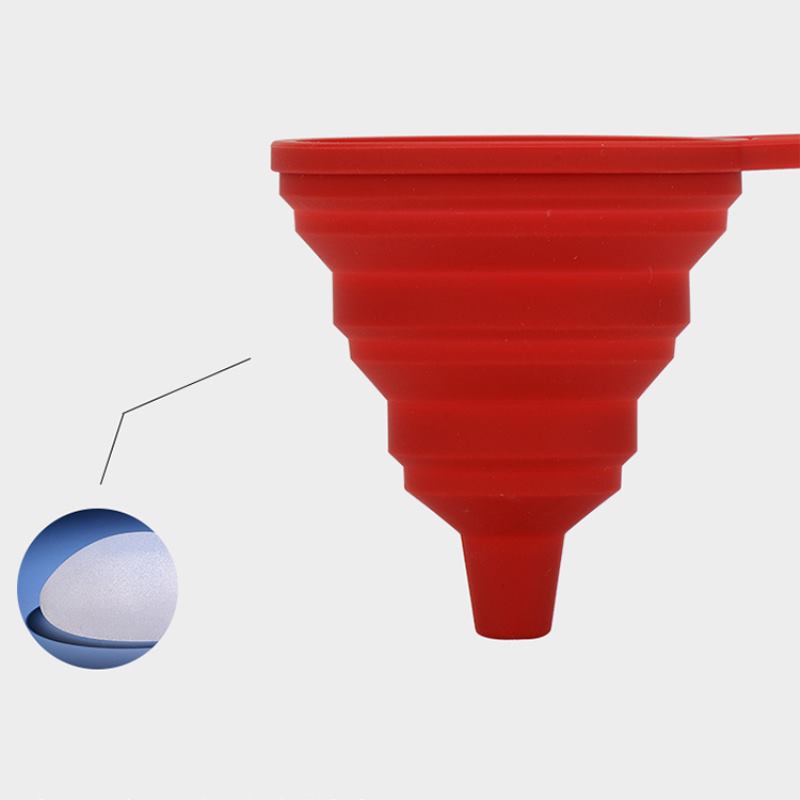 Entonnoir universel pliable en silicone pour moteur de voiture, essence, huile, carburant, liquide lave-glace.