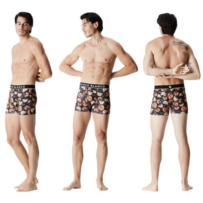 Serge Blanco Boxer Homme  Caleçon Homme - Bleu  (Lot de 3)