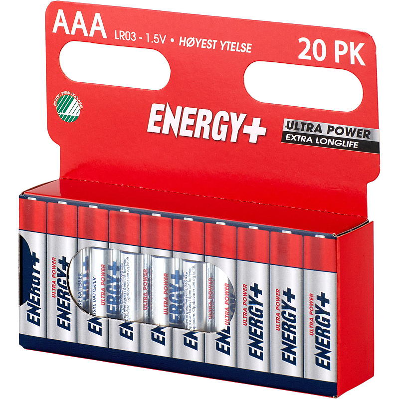Energibatteri AAA 20-pakning, ultrakraftig, Energi