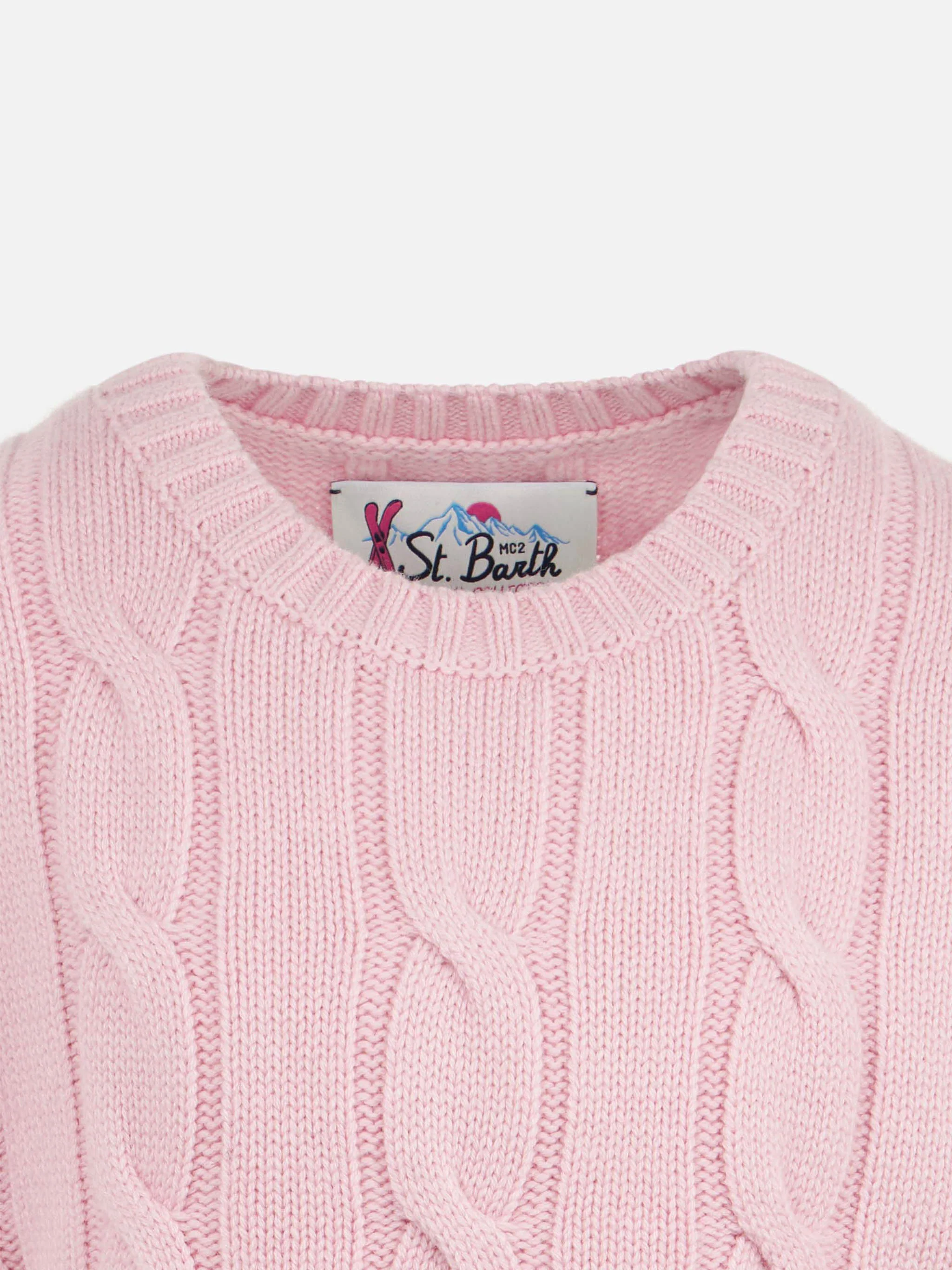 Trui met ronde hals voor meisjes met print van de lokvogel van Saint Barth.