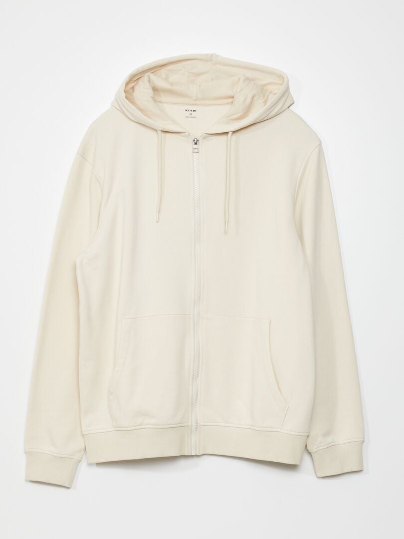 Hoodie met rits - BEIGE
