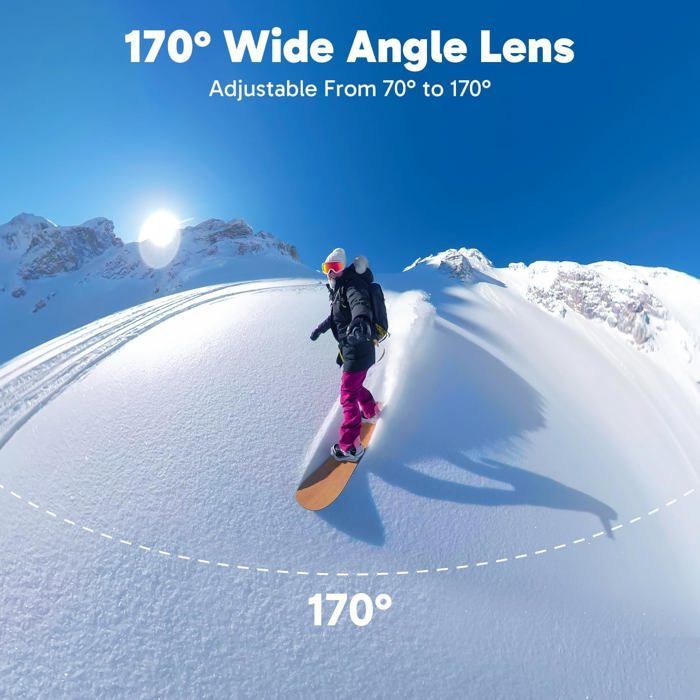 Dragon Touch 4K 20MP 30FPS Vision 3 -toimintakamera, vedenpitävä vedenalainen kamera, 170° laajakulma, 2.4G WiFi kaukosäätimellä, musta