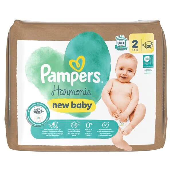 Pampers Harmonie plenice velikost 2<br>Velikost 2 (4–8 kg), 30 plenic
