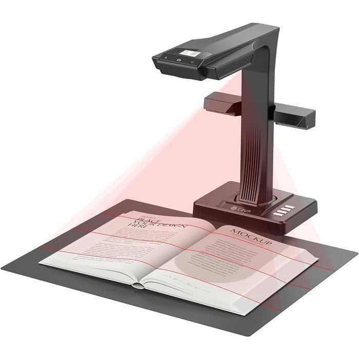 CZUR ET18 Pro Scanner de livres professionnel avec lumière de remplissage LED, WIFI