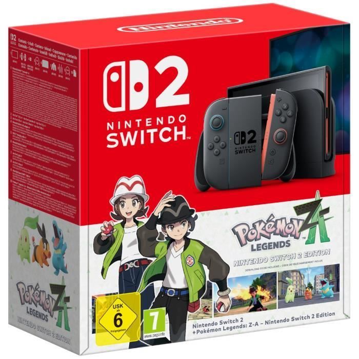 Consola Nintendo Switch 2 • Azul claro y rojo claro + Pokémon Legends: ZA (Código)