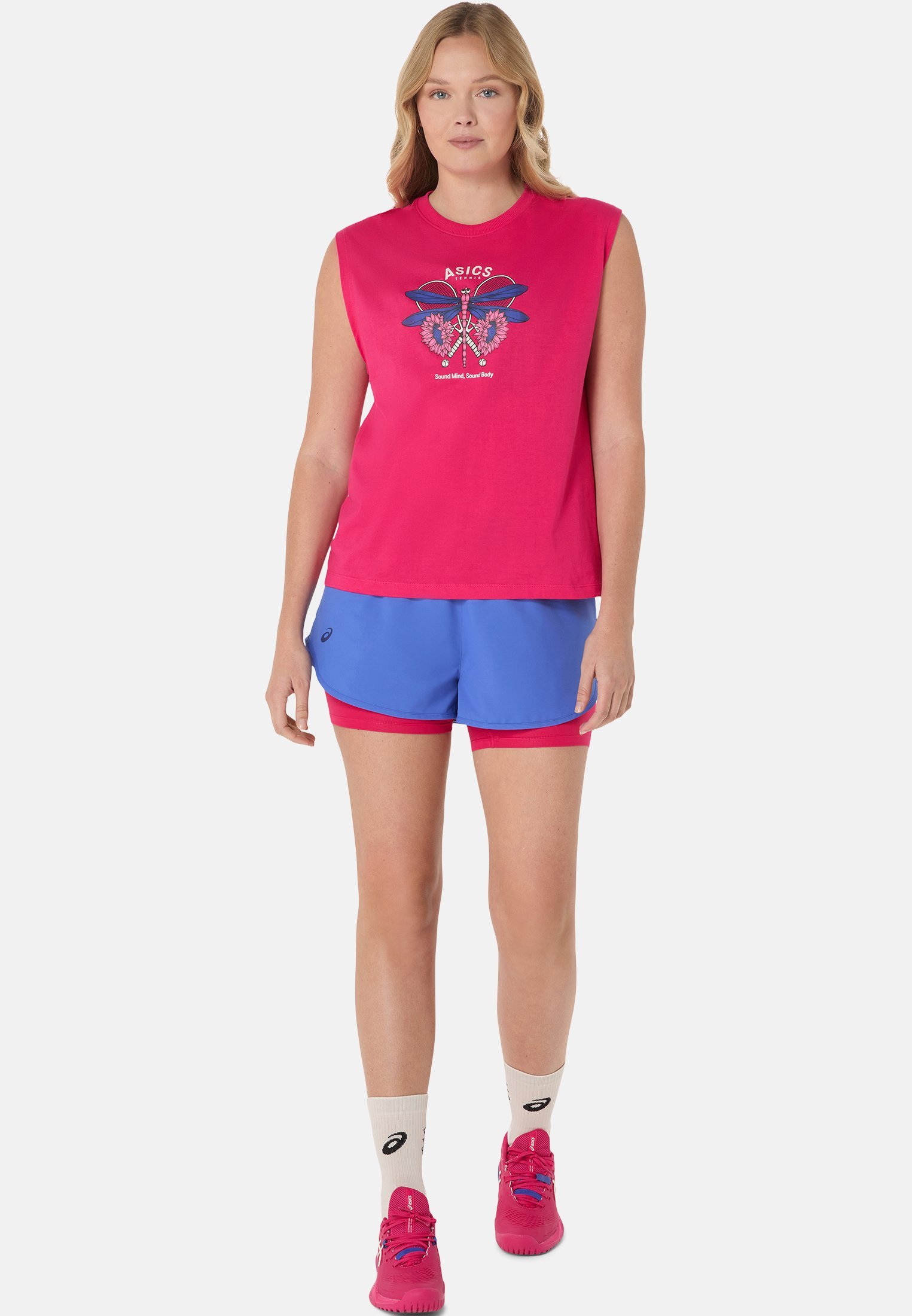 ASICS GAME SEASONAL GRAPHIC - Parte superiore - rosa acceso