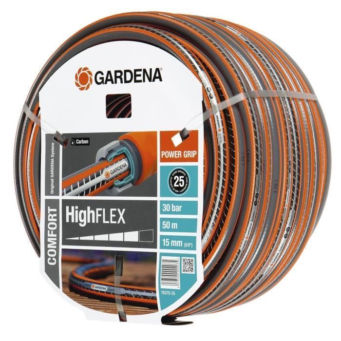 Mangueira de jardim GARDENA Comfort HighFlex – Comprimento 50m – Ø15mm – Sem nós e resistente a dobras – 20 anos de garantia (18079-26)